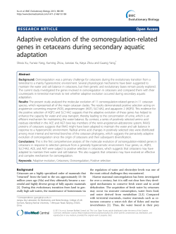 Adaptive evolution of the osmoregulation