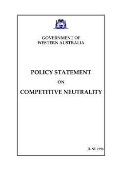 Competitive Neutrality - Department of Finance
