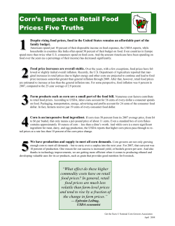 Corn`s Impact on Retail Food Prices: Five Truths
