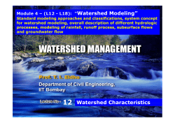 12 Watershed Characteristics 12 Watershed Characteristics