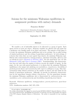 Axioms for the minimum Walrasian equilibrium in