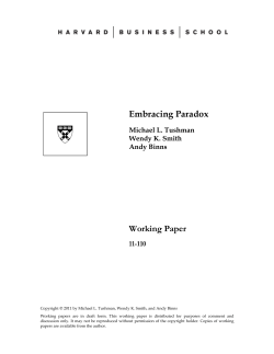 Embracing Paradox Working Paper