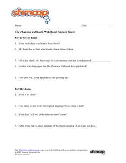 The Phantom Tollbooth WebQuest Answer Sheet