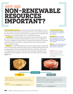 NON-RENEWABLE RESOURCES IMPORTANT?
