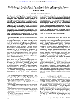 The Reciprocal Relationship of Thrombopoietin (c
