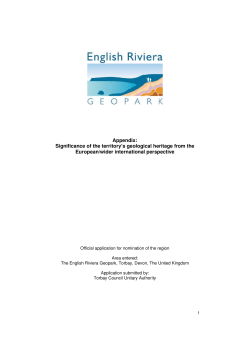 Appendix: Significance of the territory s geological heritage from the