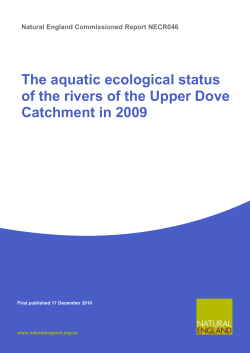 The aquatic ecological status of the rivers of the Upper Dove