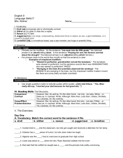 English 9 Language Skills17 Mrs. Rohrer