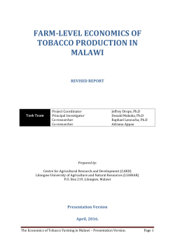 farm-level economics of tobacco production in malawi
