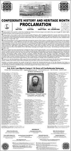 Confederate History and Heritage Month