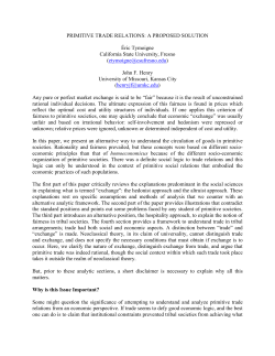 PRIMITIVE TRADE RELATIONS: A PROPOSED SOLUTION