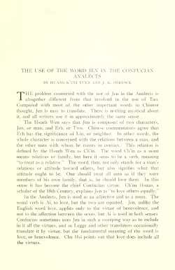 The Use of the Word Jen in the Confucian Analects.