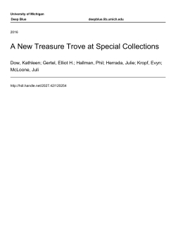 A New Treasure Trove at Special Collections