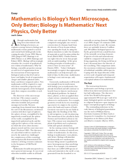 Mathematics Is Biology`s Next Microscope, Only Better