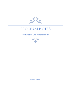 program notes - Southwestern Ohio Symphonic Band