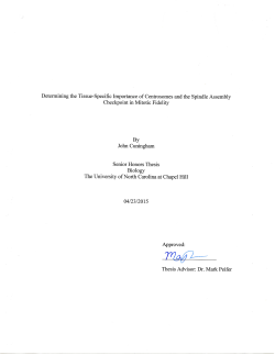 Determining the Tissue-Specific Importance of Centrosomes and the