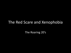 The Red Scare and Xenophobia