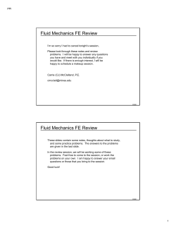 Fluids Review Notes and Problems
