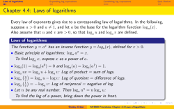 M19500 Precalculus Chapter 4.4 Laws of logarithms