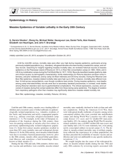 Measles Epidemics of Variable Lethality in the Early 20th Century