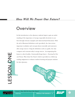 How Will We Power Our Future?. - Sustainability Science Education