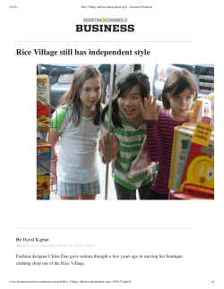 Rice Village Still Has Independent Style