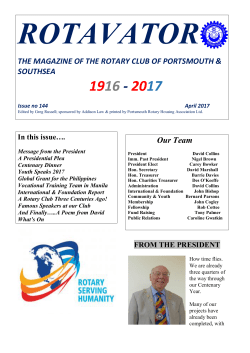THE MAGAZINE OF THE ROTARY CLUB OF - Rotary