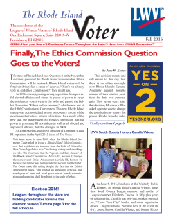 The Rhode Island - League of Women Voters of Rhode Island