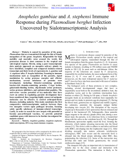 Anopheles gambiae and A. stephensi Immune Response during