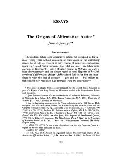 The Origins of Affirmative Action