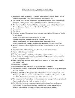 Study Guide Answer Key for Latin American History 1. Montezuma II