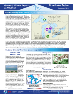 Quarterly Climate Impacts and Outlook Great Lakes Region