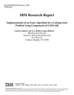 Implementation of an Exact Algorithm for a Cutting
