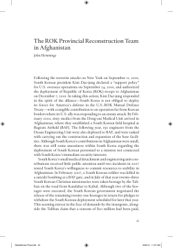 The ROK Provincial Reconstruction Team in Afghanistan