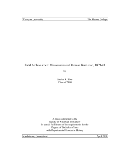 Fatal Ambivalence: Missionaries in Ottoman Kurdistan
