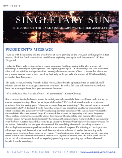 Spring - Lake Singletary Watershed Association