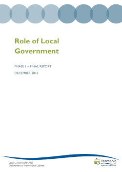 Role of Local Government - Department of Premier and Cabinet