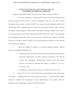 AFFIDAVIT OF SPECIAL AGENT RONALD MULLET IN
