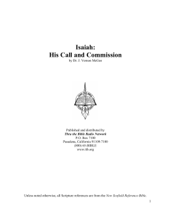 Isaiah: His Call and Commission