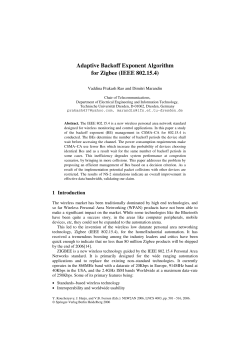 Adaptive Backoff Exponent Algorithm for Zigbee
