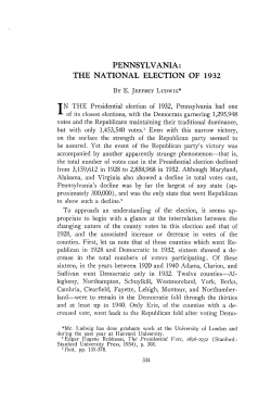 PENNSYLVANIA: THE NATIONAL ELECTION OF 1932