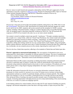 Input on National Cancer Institute Metadata Repository