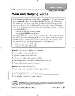 Main and Helping Verbs