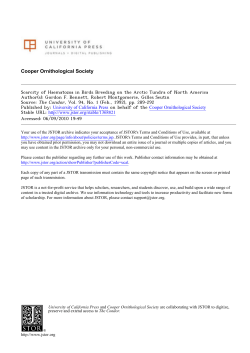 Scarcity of Haematozoa in Birds Breeding on the Arctic Tundra of