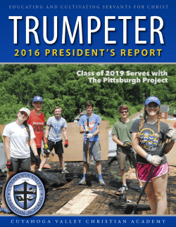 2016 president`s report - Cuyahoga Valley Christian Academy