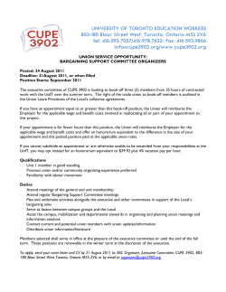 UNIVERSITY OF TORONTO EDUCATION WORKERS 803