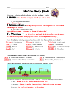 10. Unit 10 Motion Study Guide