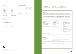 Unit 14 Yo soy m&uacute;sico (`I am the Music Man`)