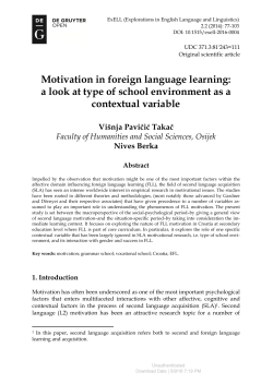 Motivation in foreign language learning: a look at type of school