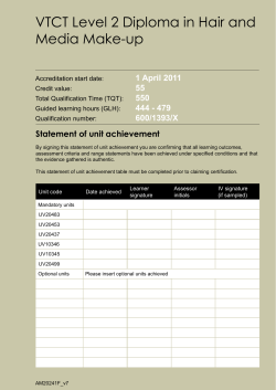 VTCT Level 2 Diploma in Hair and Media Make-up